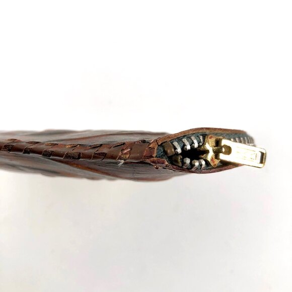 vintage Kitty Cat Face Leather Coin Purse Hand Tooled and Painted Zipper AS IS - Picture 4 of 6